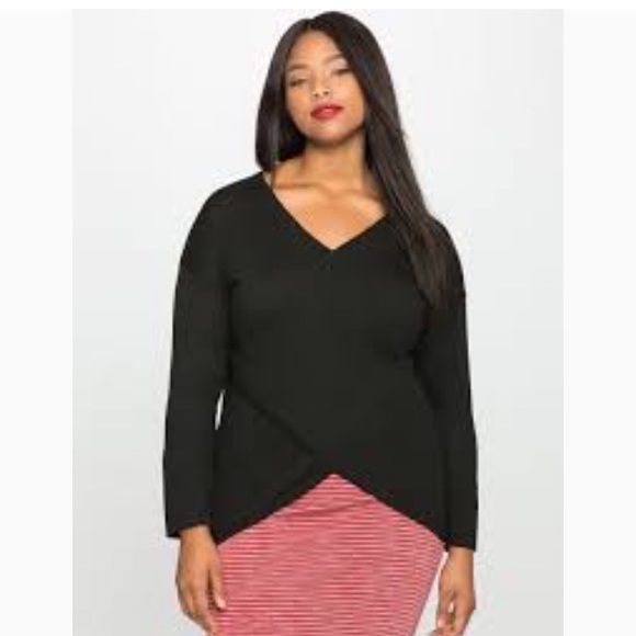 Eloquii Sweaters - {Eloquii} Kelsey Cross Front Faux Wrap Sweater